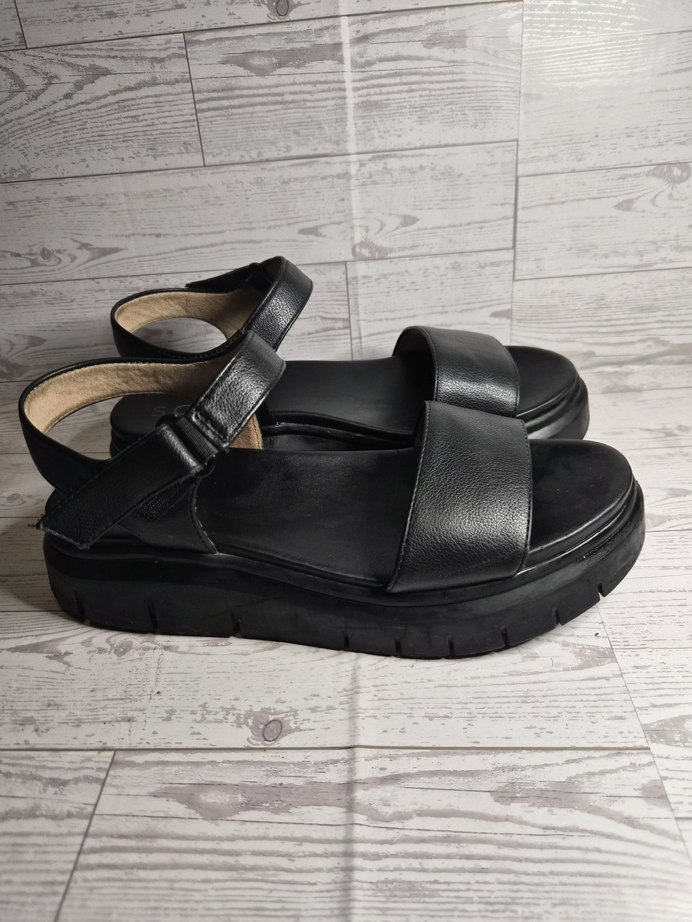 SOUL Naturalizer Poppy Black Chunky Platform Sandals with Ankle Strap - Picture 4 of 10